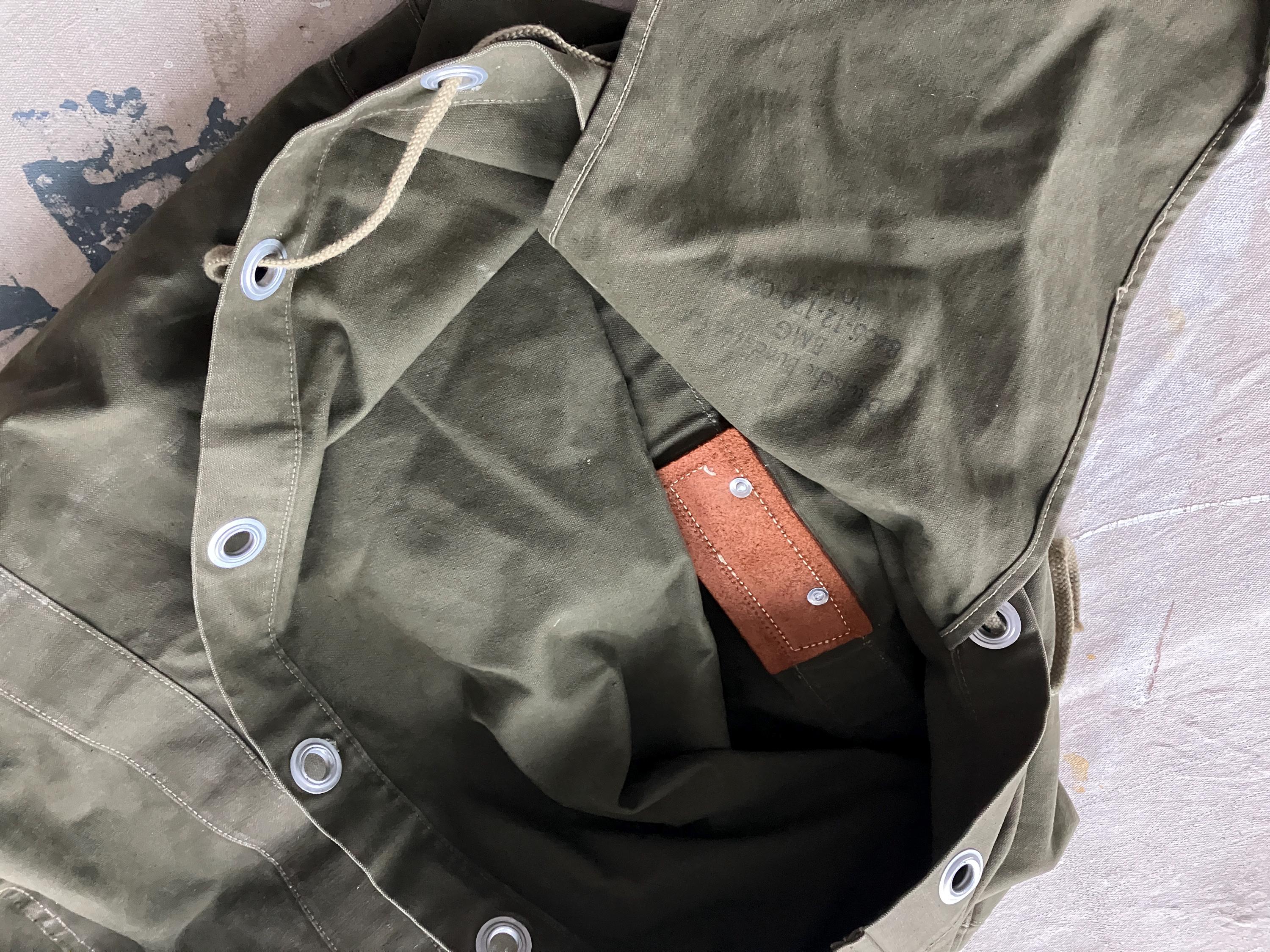 Vintage 60s German Canvas Military Backpack Duffel Bag / Huge