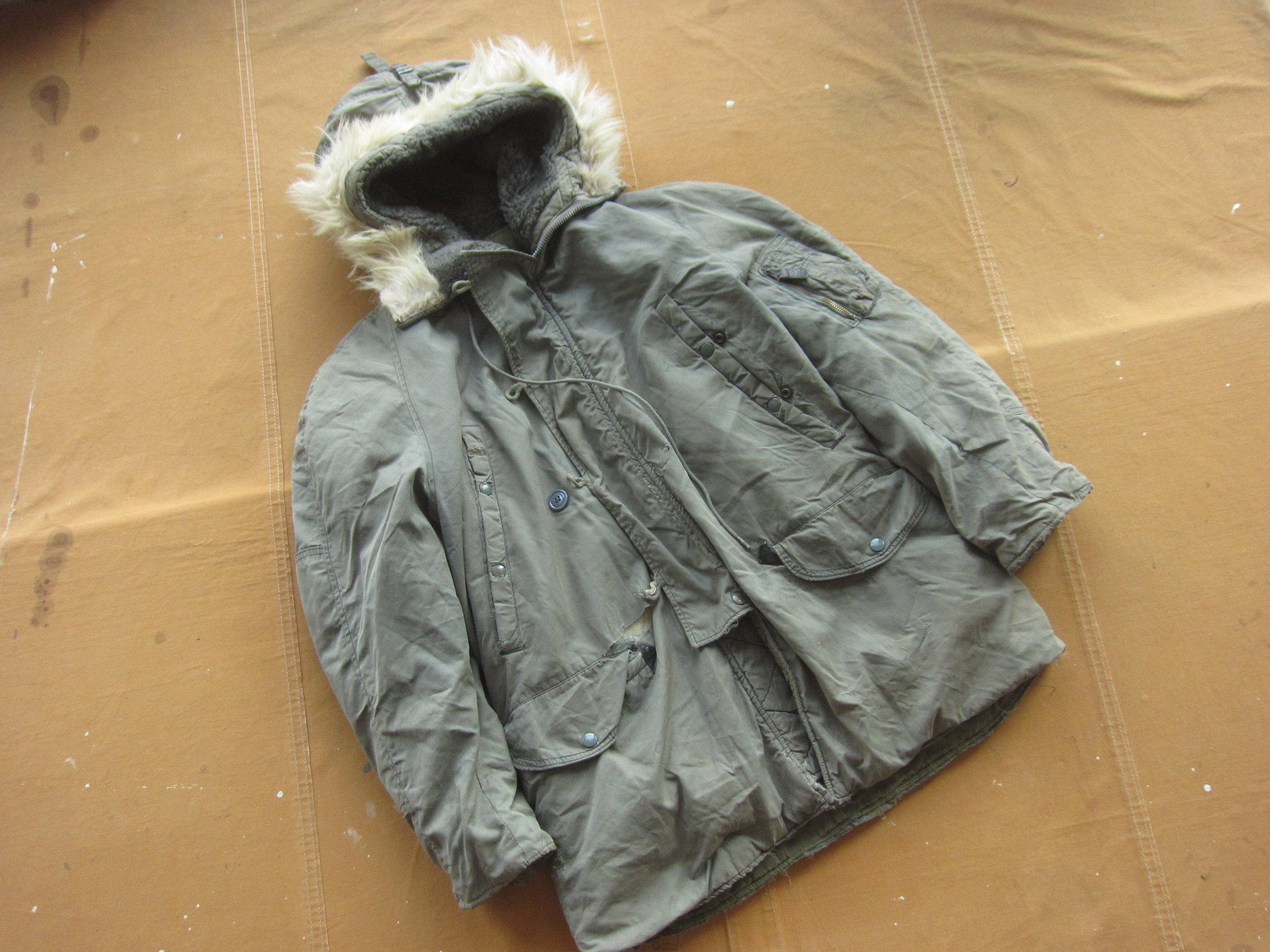 Vintage 70s USAF N-3B Extreme Cold Weather Parka Snorkel Hood XXL