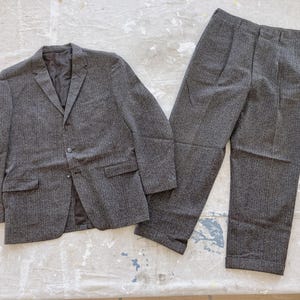 Größe 42 / 33 Taille 40er / 50er Jahre Wollanzug / Herrenanzug Gibraltar Twist Maurice Rothschild Don Richards Tweed meliert