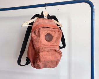 Vintage 80s Faded Orange Canvas Duluth Pack Backpack / Rugged Portage Distressed