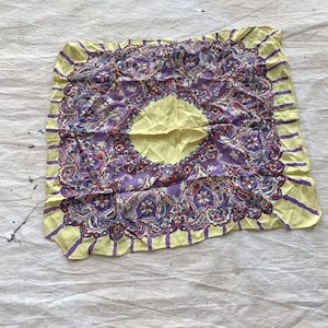 Vintage 40er / 50er Jahre Kunstseide Schal Bandana / 1940er 1950er Jahre Schal Silky Kalt Viskose