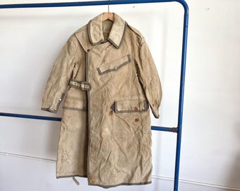 French Army WW2 1940s Men M35 MOTORCYCLE COAT Overcoat