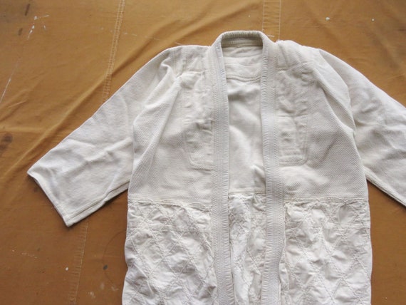 Large 70s / 80s Cotton Judo Robe / Gi Karate Quilted … - Gem