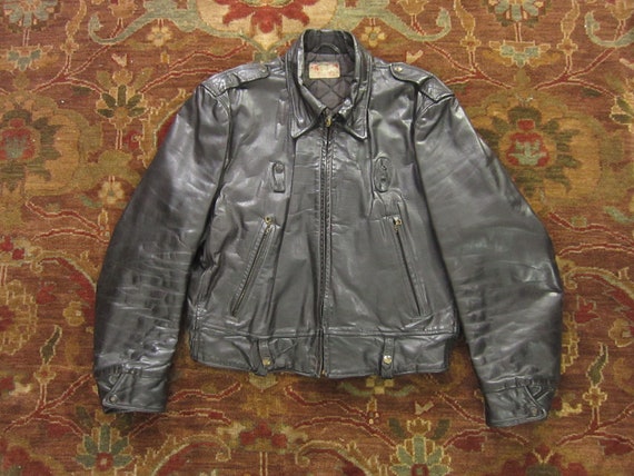 Um 40s 50s Leather Police Jacket Butwin Black - Leather World Technologies Top Coat Um 40s 50s Leather Police Jacket Butwin Black - Leather World Technologies Top Coat