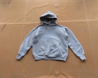 XXS / XS 50s / 60s Cotton Hooded Sweatshirt / Heather Gray 1950s 1960s Hoodie