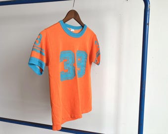 XS / Small 60s Short Sleeve Sweatshirt / 1960s Acrylic Jersey Ringer