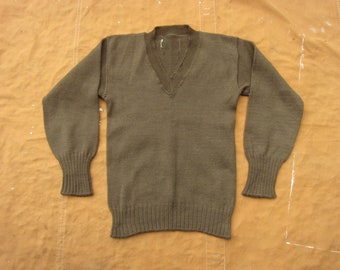40'S　Powers vintage 2tone wool SWEAT XS / Small 40s / 50s US Army V Neck Sweater / 1940s, W2 WWII