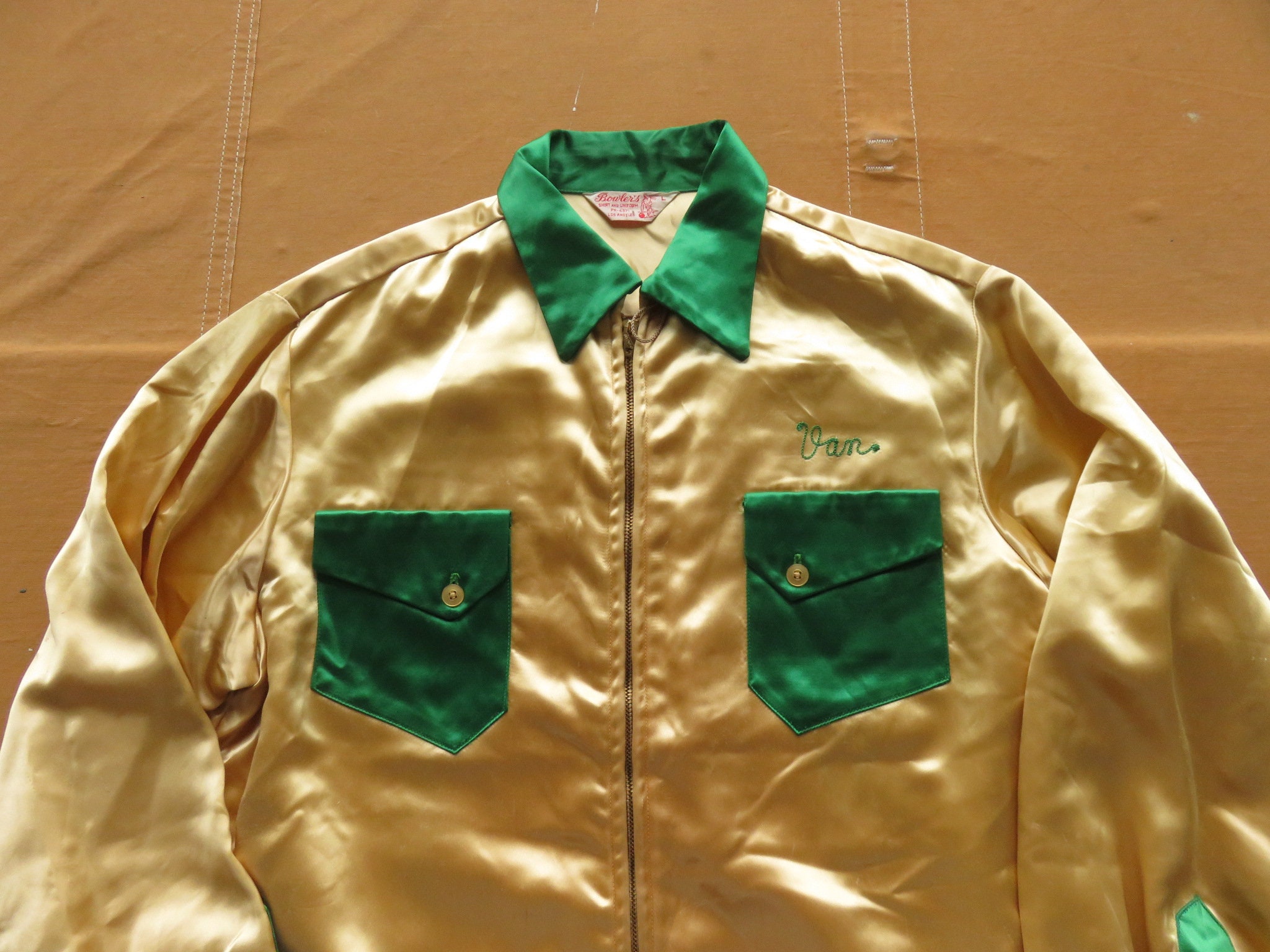 50〜60年代 ボウラーズ \"Shrine Club\" サテンジャケット 60's SHRINE CLUB SATIN JACKET | VOLAR