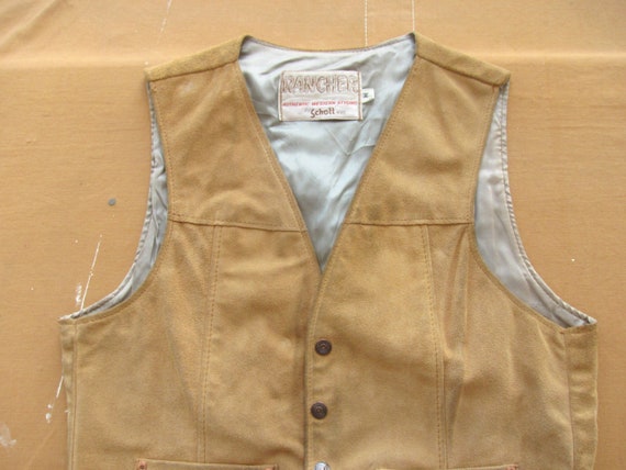 Small 70s Schott Suede Rancher Western Vest / Trucker Style