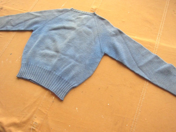 Medium 40s / 50s Women's Powder Blue Wool Sweater… - image 6