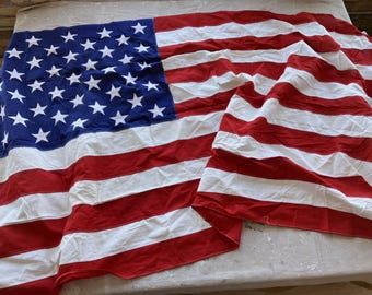 Vintage 80s / 90s Huge Cotton American Flag / Double Sided 0202 - Etsy