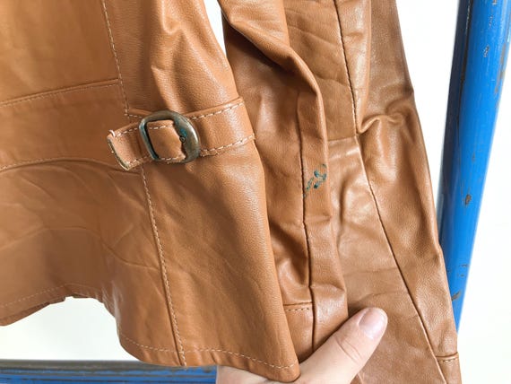 Small 70s Wellington Leather Brown Leather Jacket / Hippie Cropped