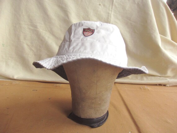 Large 90s Polo Golf Bucket Hat / White Cotton 199… - image 2