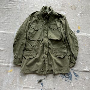 Small Long 60s US Army M-65 Field Jacket / 1960s Military Cold Weather OG-107 Parka M65 Alpha Industries 1969