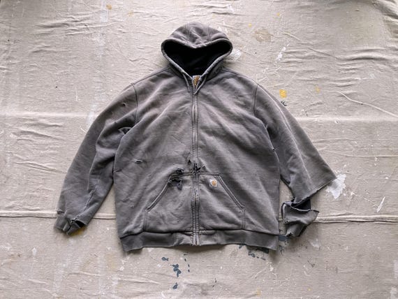 XL Vintage Carhartt Destroyed Hoodie / Sun Faded Trashed