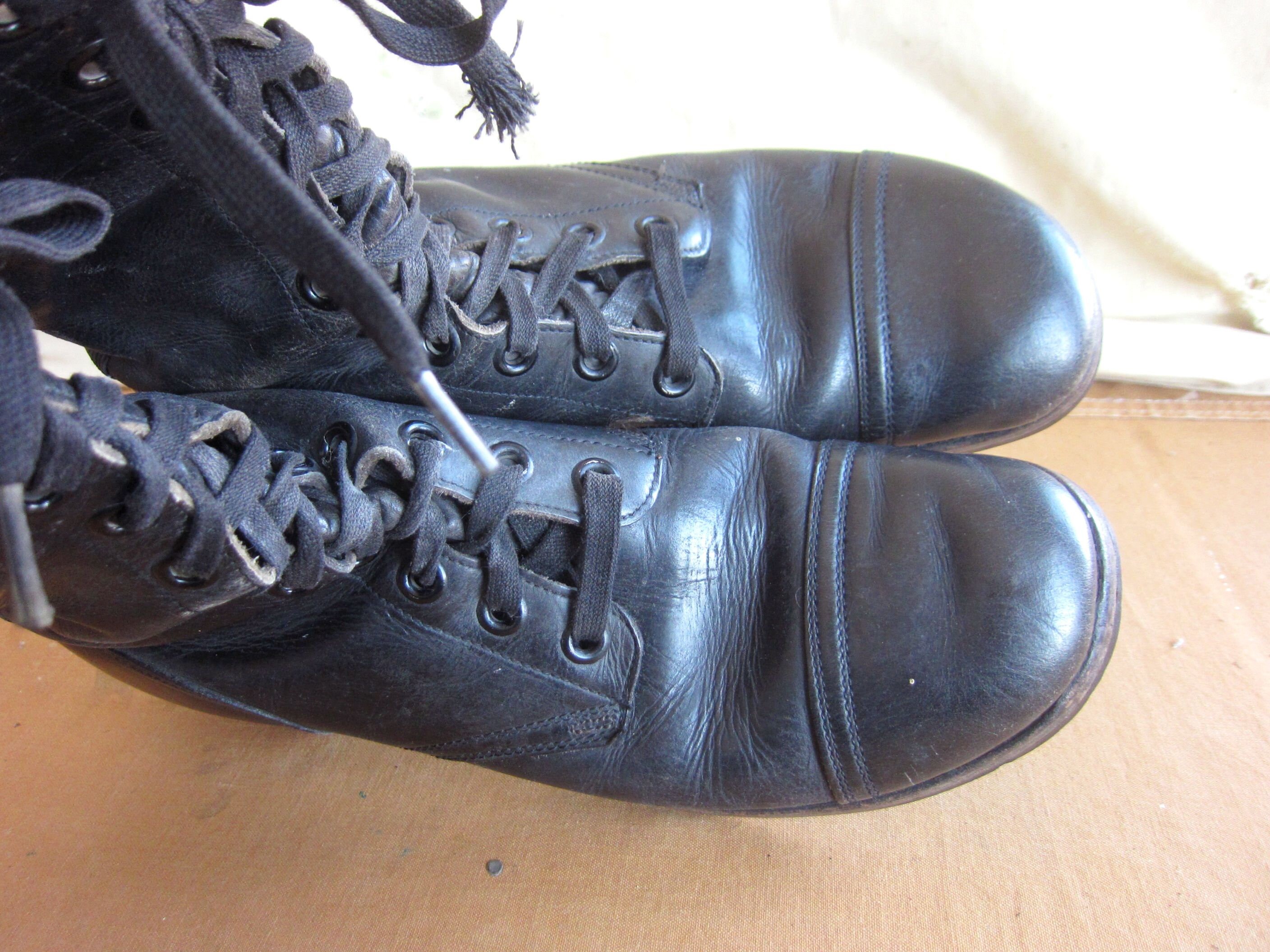BF Goodrich Vintage Men’s Black Leather Cap Toe Combat Military Boot BF Goodrich Vintage Men main image 4