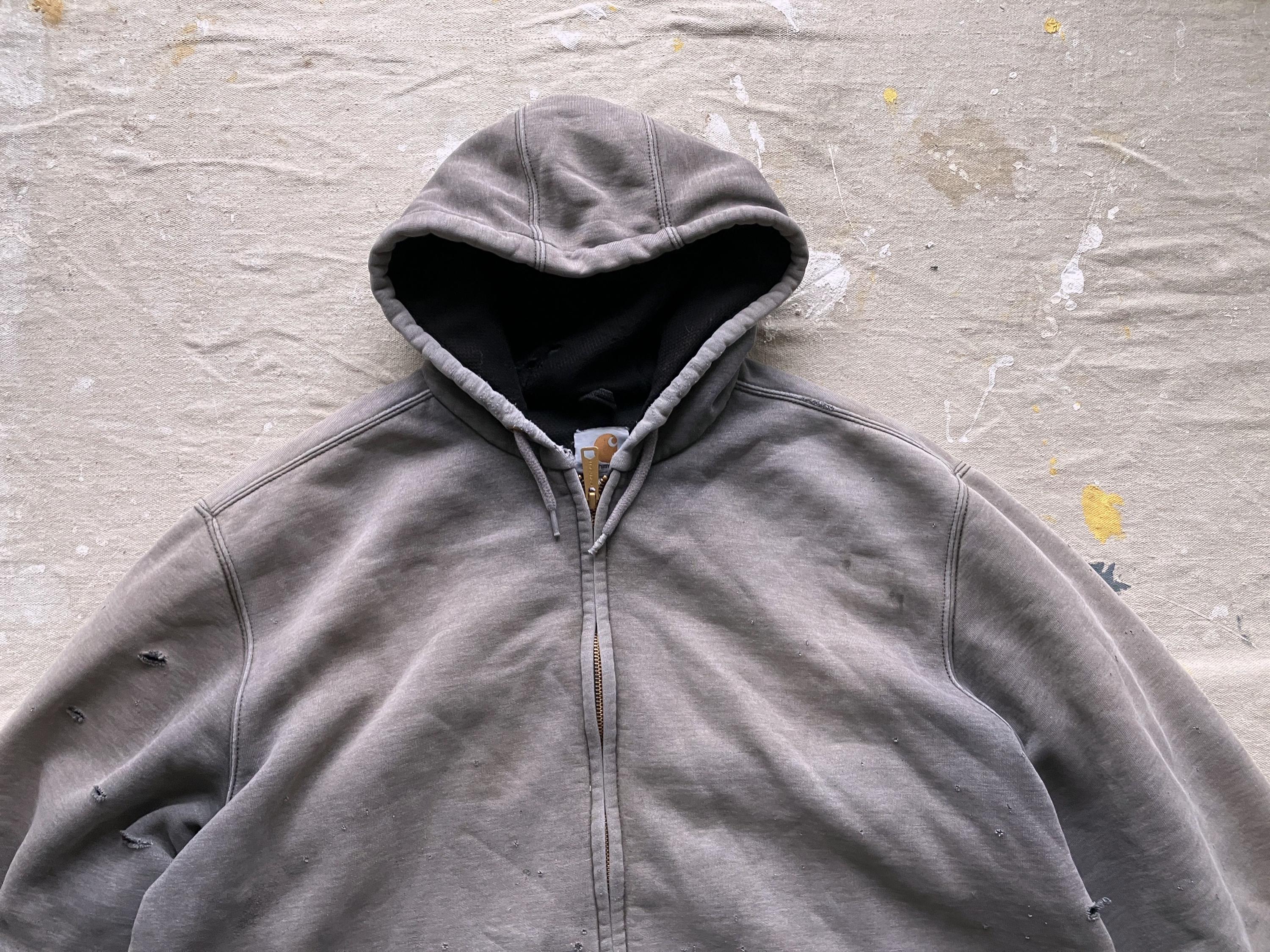 【KOOLOSET】Vintage Damage Hooded Zip-Up CODA - Gray Washed Aging Destroyed Zip-Up Hoodie | HBX