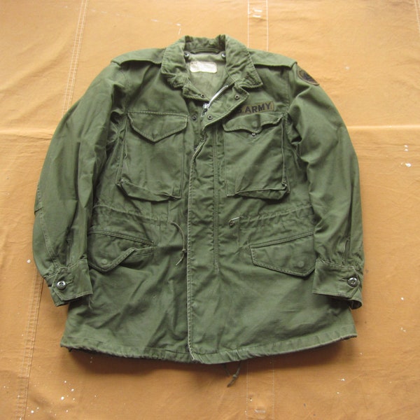 Petite veste de campagne M-51 de l'armée américaine des années 60/fermeture éclair en aluminium, petite courte, OG107 OG-107