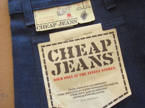 Vintage 70s Denim Bell Bottom Jeans / 100% Cotton… - image 9