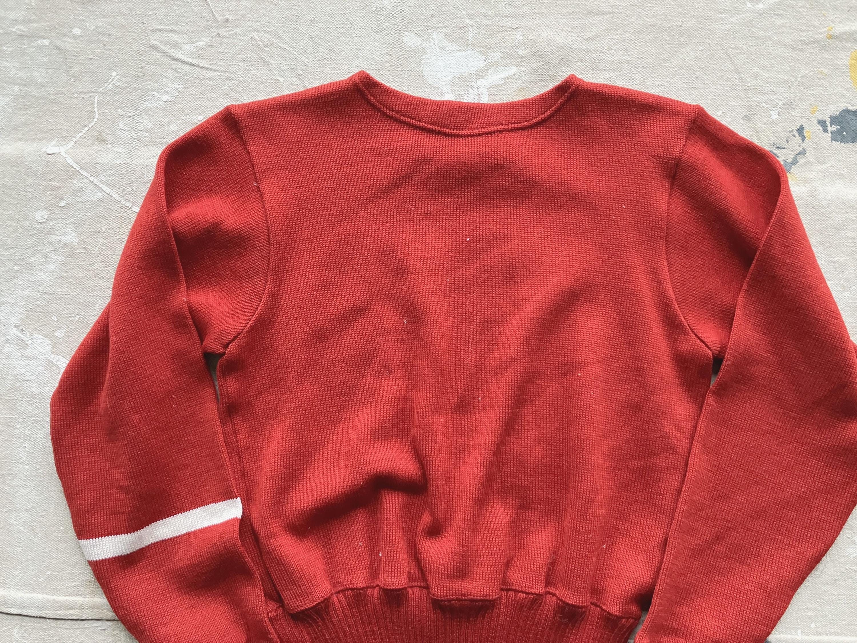Small / Medium 40s Wilson Wool Athletic Sweater / Cropped Small / Medium 40s Wilson Wool Athletic Sweater / Cropped