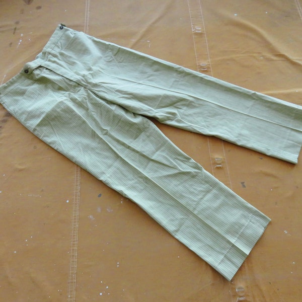 32 x 28 60s Pinstripe Men's Trousers / Lime Green Striped Pants 1960s Koratron