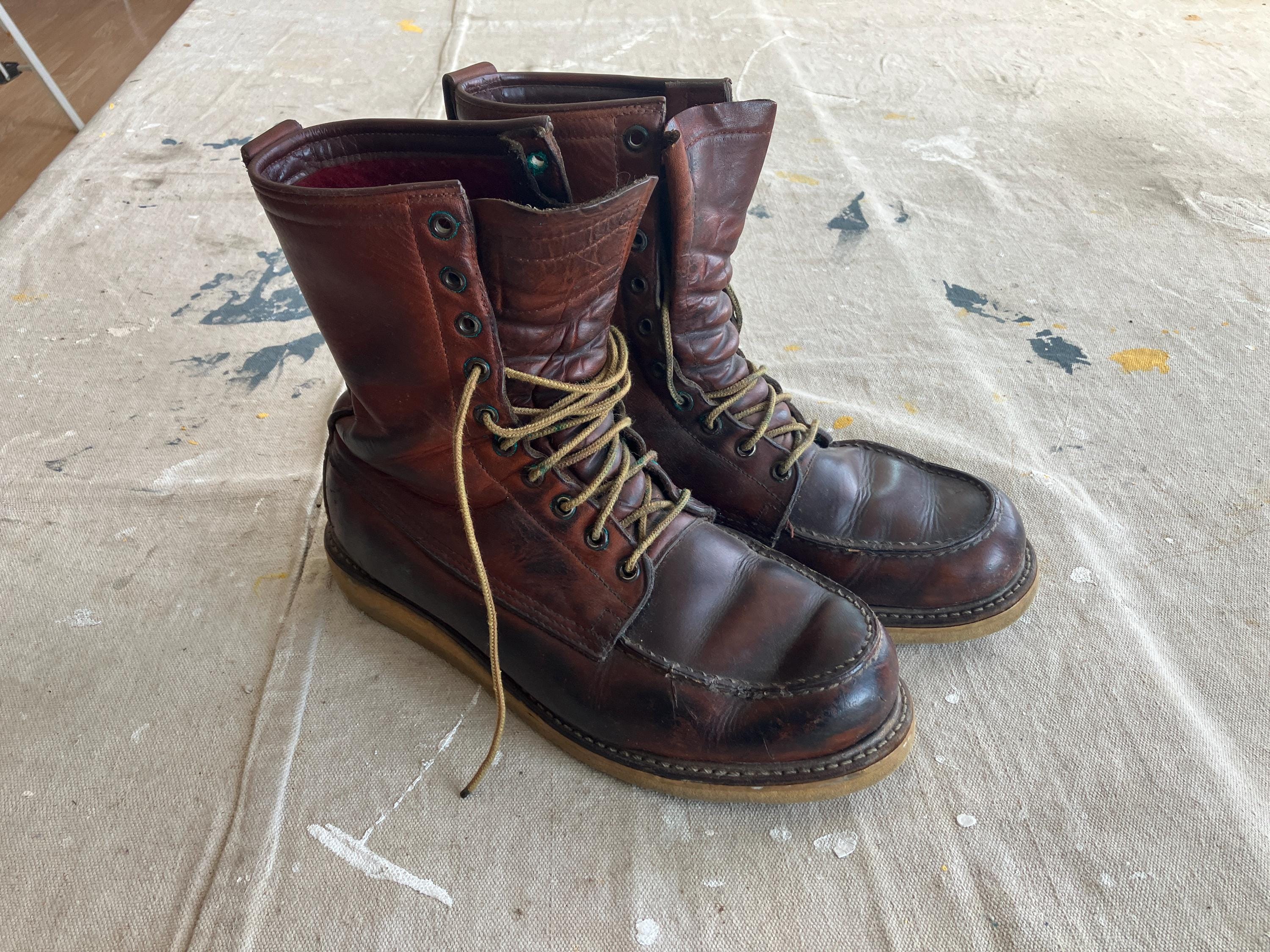 Men's 9 60s Red Wing Irish Setters Wool Lined Work Boots / 1960s