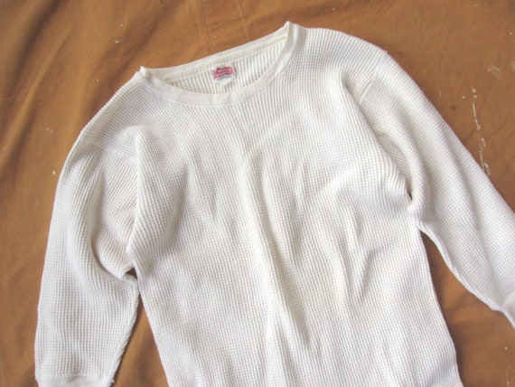 XS / Small 40s Cotton Thermal Shirt / Thick, Waff… - image 2