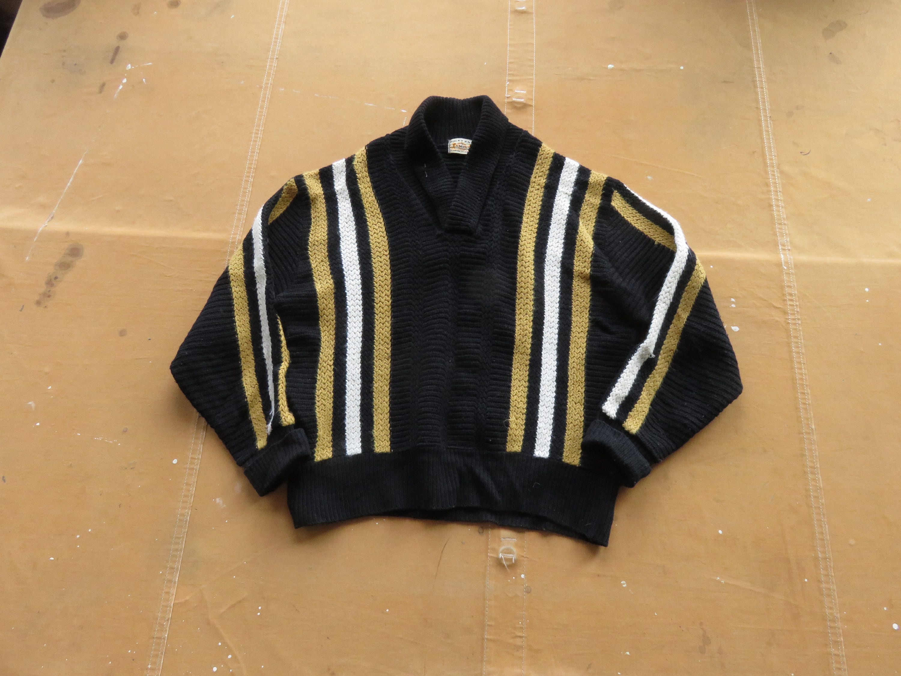 60s Campus shawl collar Wool Knit US USA