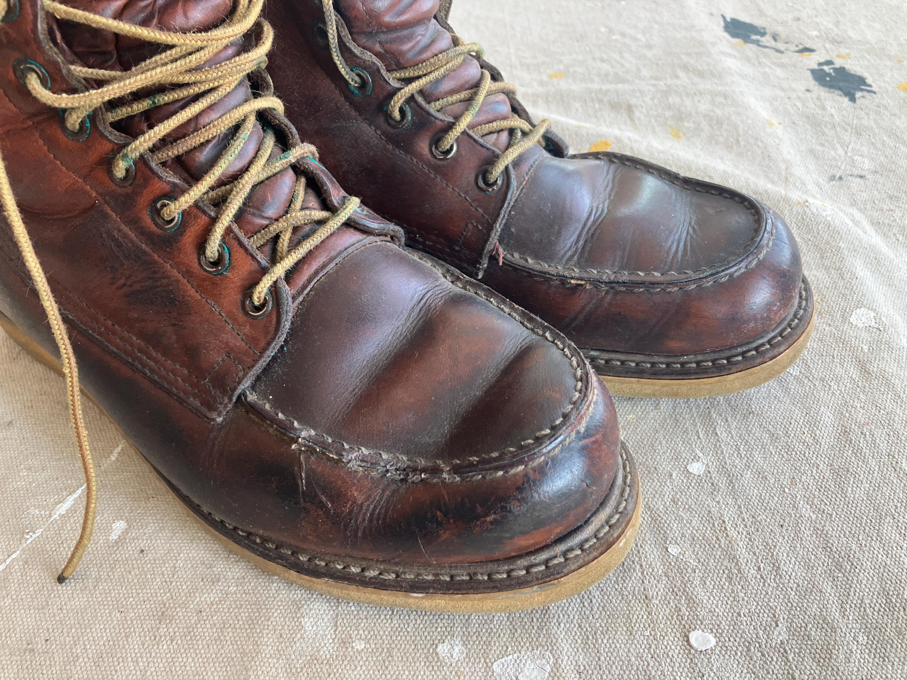 VINTAGE ROYAL WORCHESTER BROWN BOOTS MEN 6.5 W. 8.5 Perth Coffee Antique Calf & Dark Brown Willow Grain  main image 2