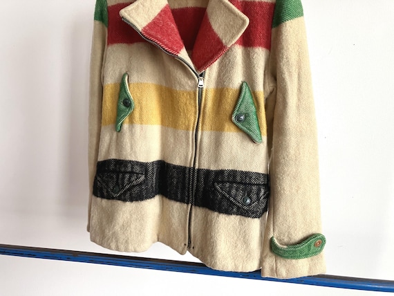 XS 30s Hudson's Bay Women's Wool Blanket Coat / P… - image 10