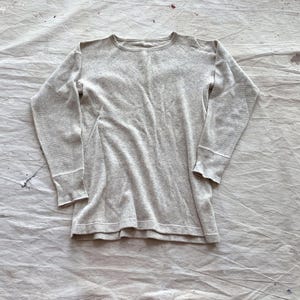 Small / Medium 50s Heather Thermal Shirt / 1950s Wool Cotton Long Sleeve Undershirt Army Military Navy Style