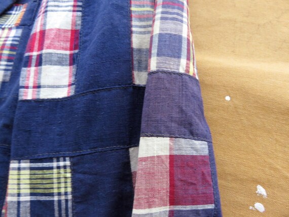 Small / Size 38 60s Madras Plaid Patchwork Sport … - image 5