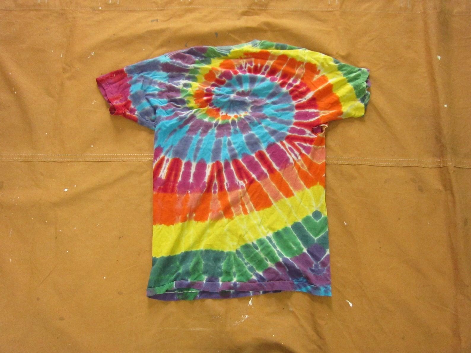 Small 80s Rainbow Tie Dye Tshirt / Red Green Blue Yellow Etsy