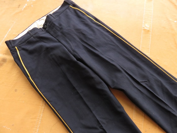 36 X 33 40s Wool Marching Band Pants / Striped Uniform Military