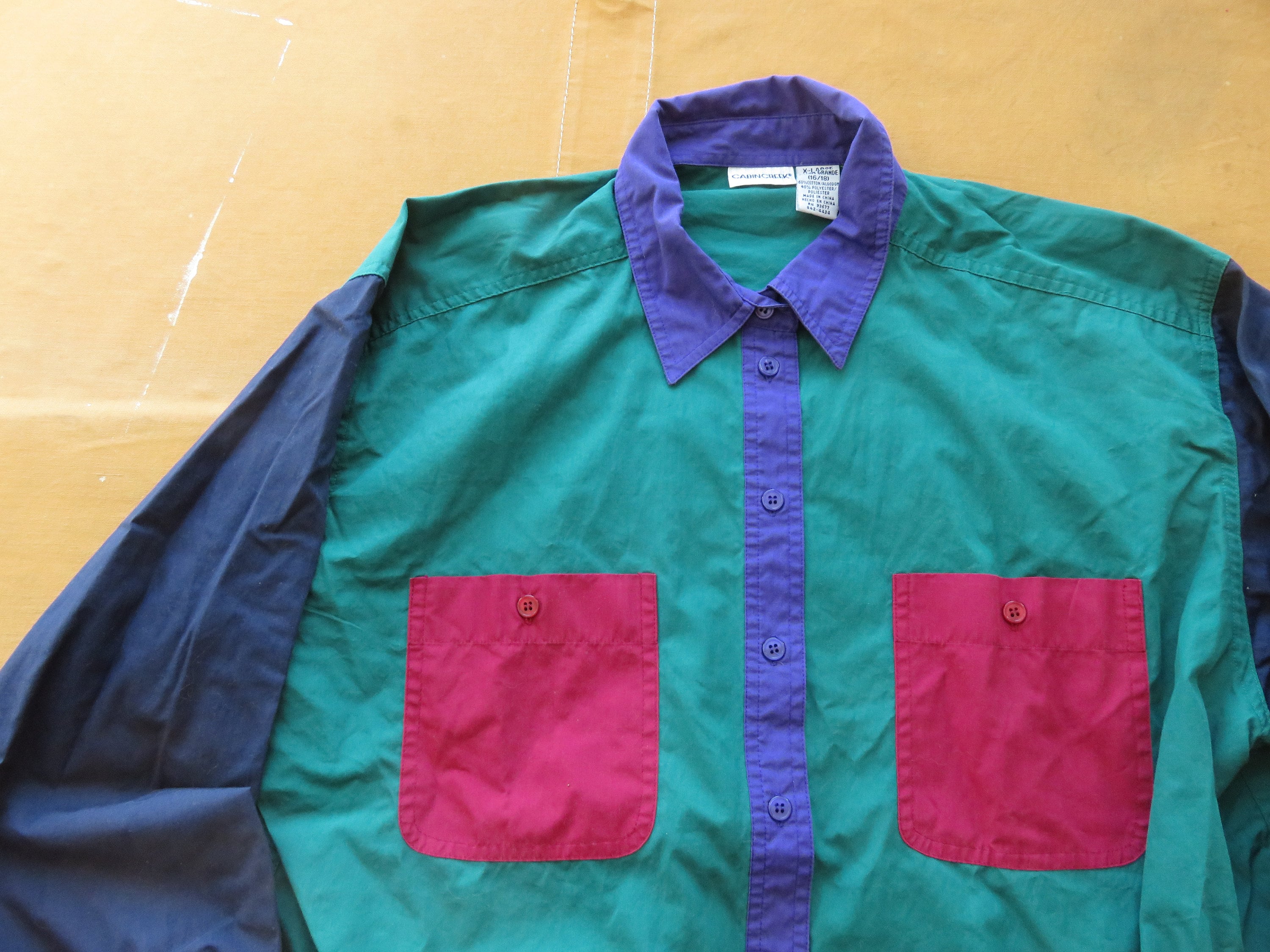 トップス unknown 80s 90s color blocking shirt Vintage Original 90's Traffic Jam Color Block Design T-shirt