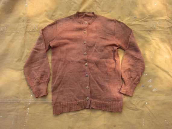 Small 30s / 40s Women's Wool Cardigan / Brown Oran