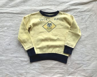 Vintage 1950's Two-tone Boy Scouts BSA Cotton Knit Camp