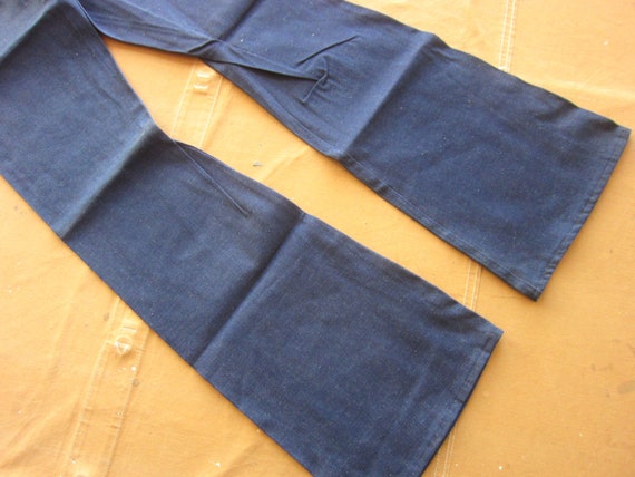 Vintage 70s Denim Bell Bottom Jeans / 100% Cotton… - image 8