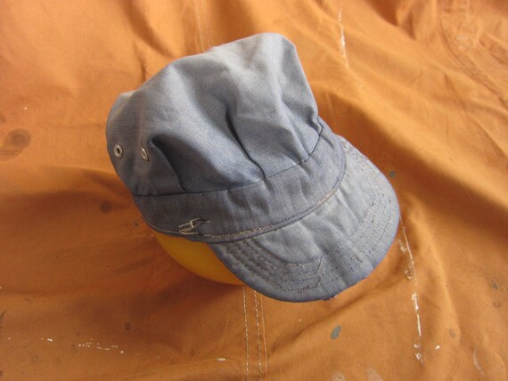 Medium 50s / 60s Denim Engineer Cap / Heavily Fade