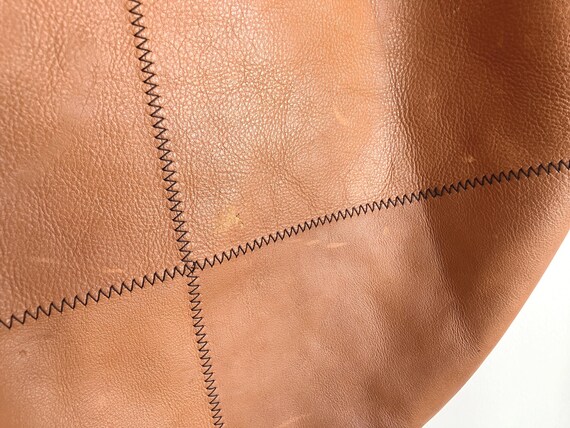 Vintage Large Patchwork Brown Leather Duffel Bag … - image 14