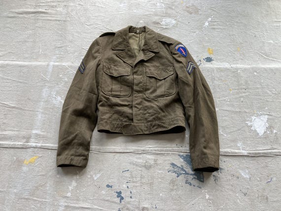 Small / Medium 50s US Army Wool Ike Jacket / 1950s, Cropped
