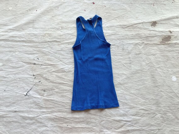 Small 80s Solid Color Tank Top Undershirt / Ribbe… - image 7