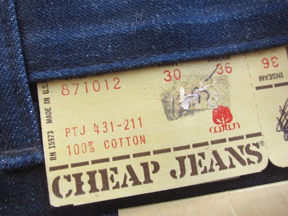 Vintage 70s Denim Bell Bottom Jeans / 100% Cotton… - image 10