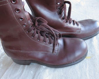 60s usarmy combat boots 茶芯　10 1/2 Vintage 1997 Combat Boots Men Black US Army Military 9 1/2