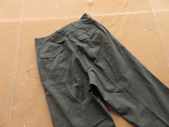 32 x 33 60s US Army Wool Uniform Trousers / Wool … - image 10