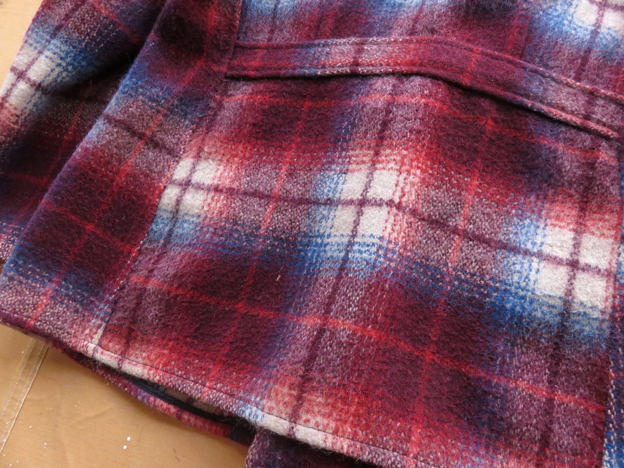 Large 30s / 40s Plaid Belt-back Mackinaw Jacket / Double Large 30s / 40s Plaid Belt-back Mackinaw Jacket / Double