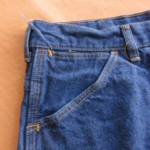 35 x 30 80s Carpenter Jeans / Dark Wash Denim Work Pants Made in USA 1980s 1990s Big Ben image 4