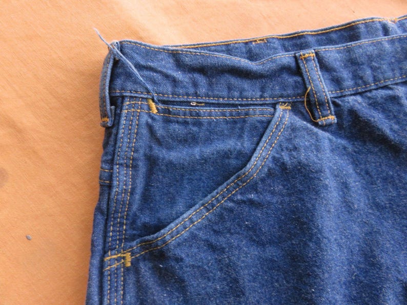 35 x 30 80s Carpenter Jeans / Dark Wash Denim Work Pants Made in USA 1980s 1990s Big Ben image 4