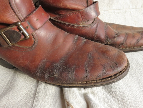 Men's 8 60s Brown Leather Engineer Boots / Gokey's St Paul MN