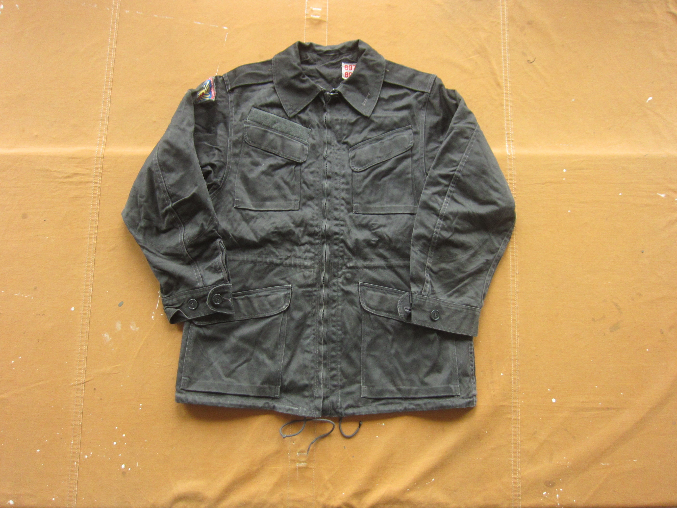 Small / Medium Black Swedish Military Field Jacket / Army